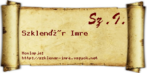 Szklenár Imre névjegykártya